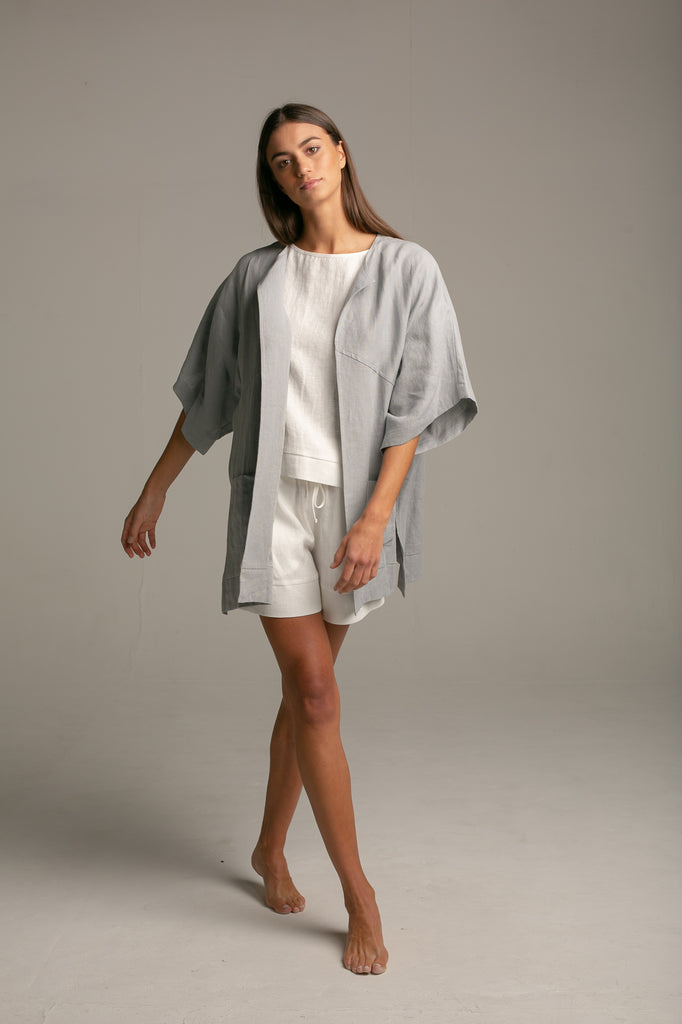 Linen coat / Polar Grey