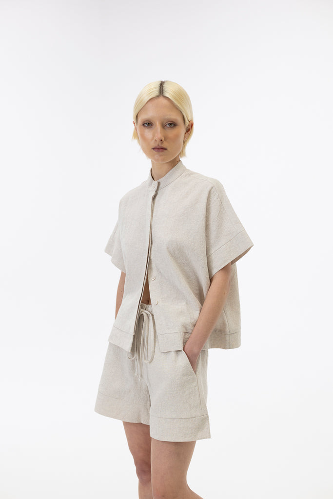 Drop shoulder shirt / Ecru