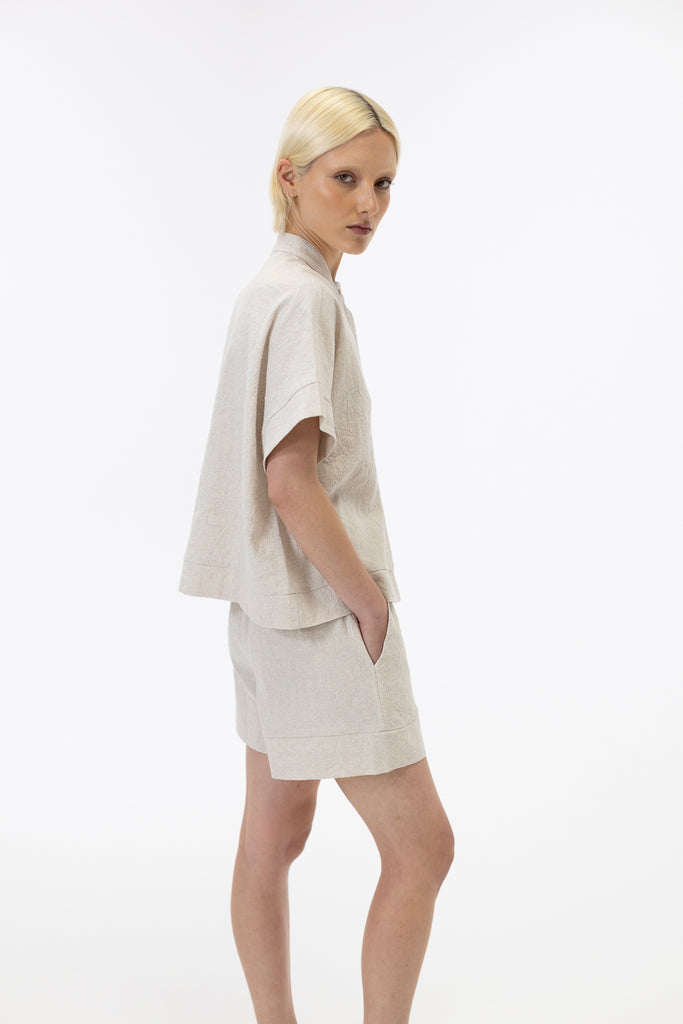 Drop shoulder shirt / Ecru