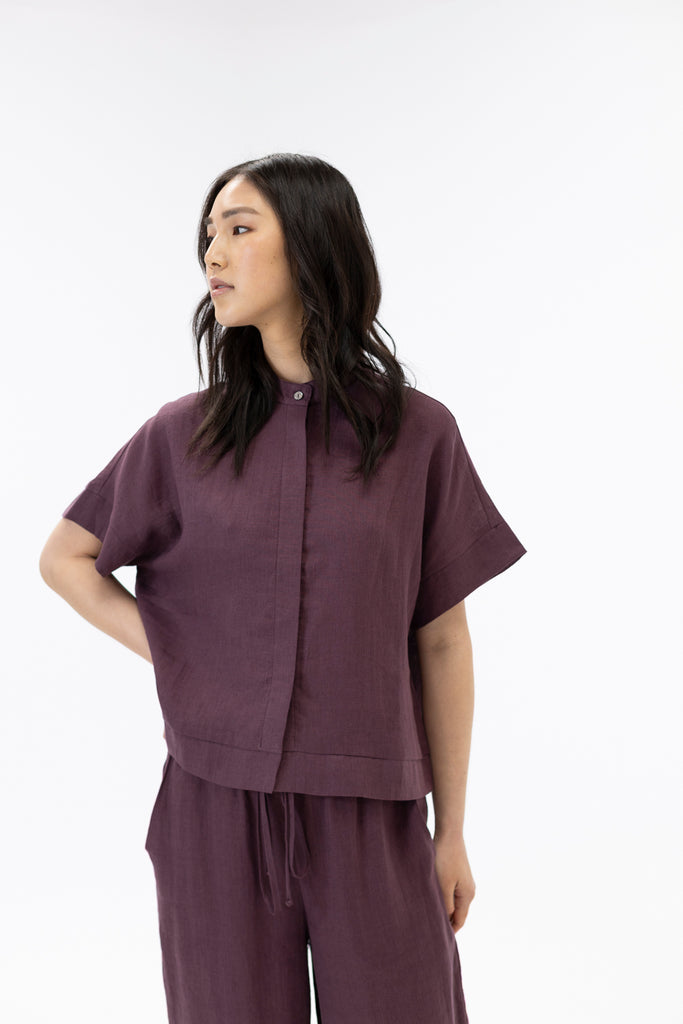 Drop shoulder shirt / Grape