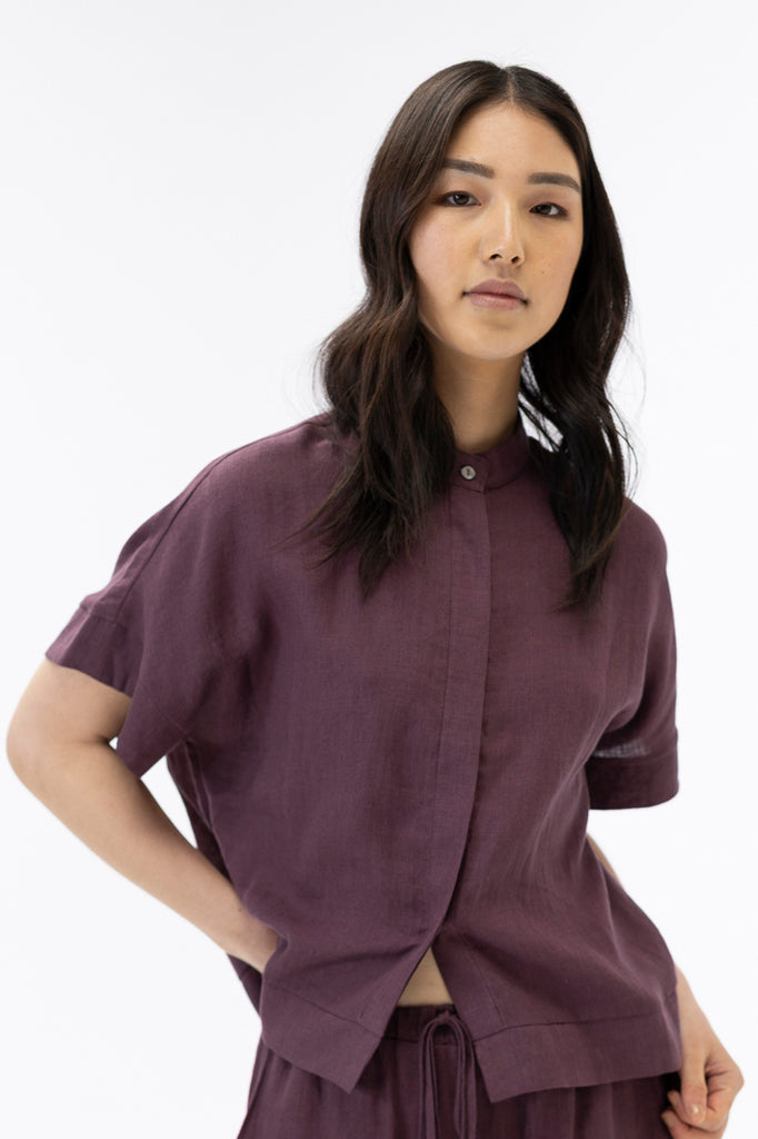 Drop shoulder shirt / Grape