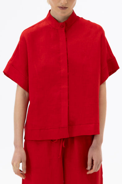 Drop shoulder shirt / Scarlet