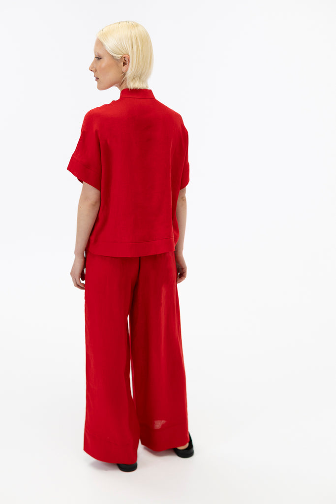 Drop shoulder shirt / Scarlet