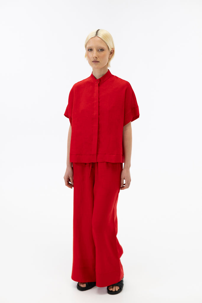 Drop shoulder shirt / Scarlet