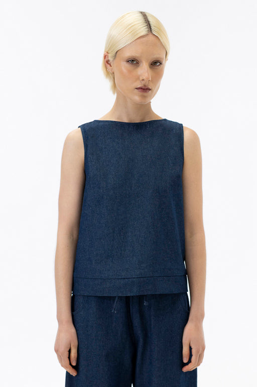Sleeveless top / Ink Denim