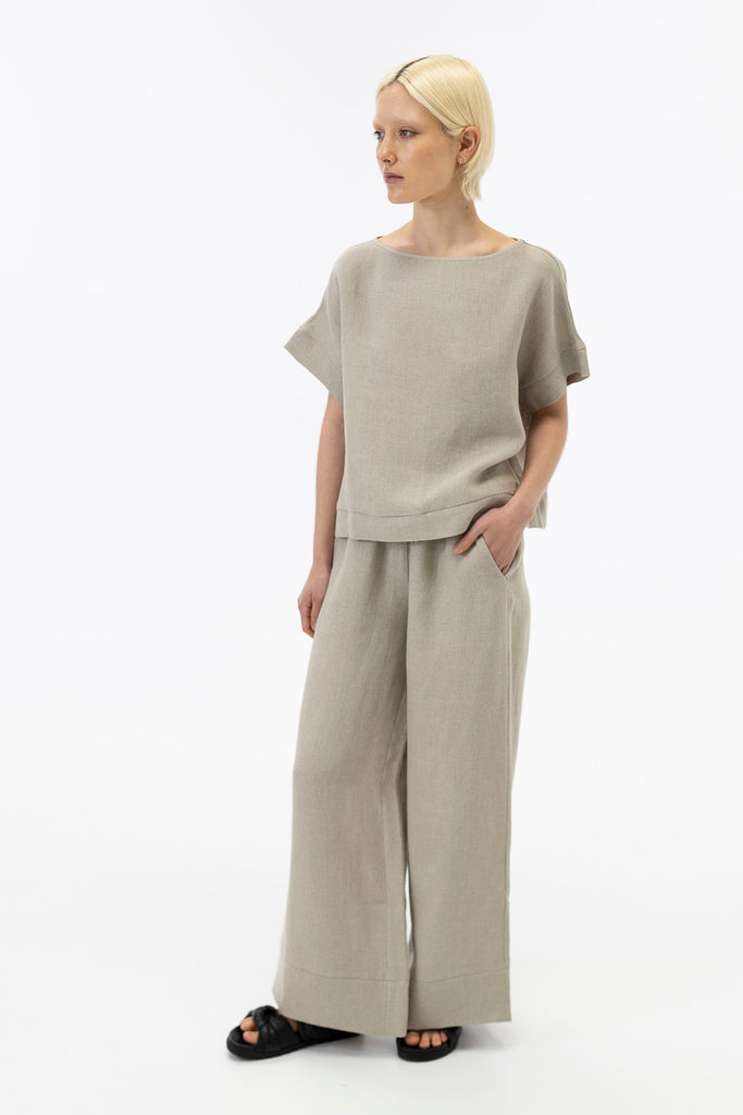 Drop shoulder top / Natural