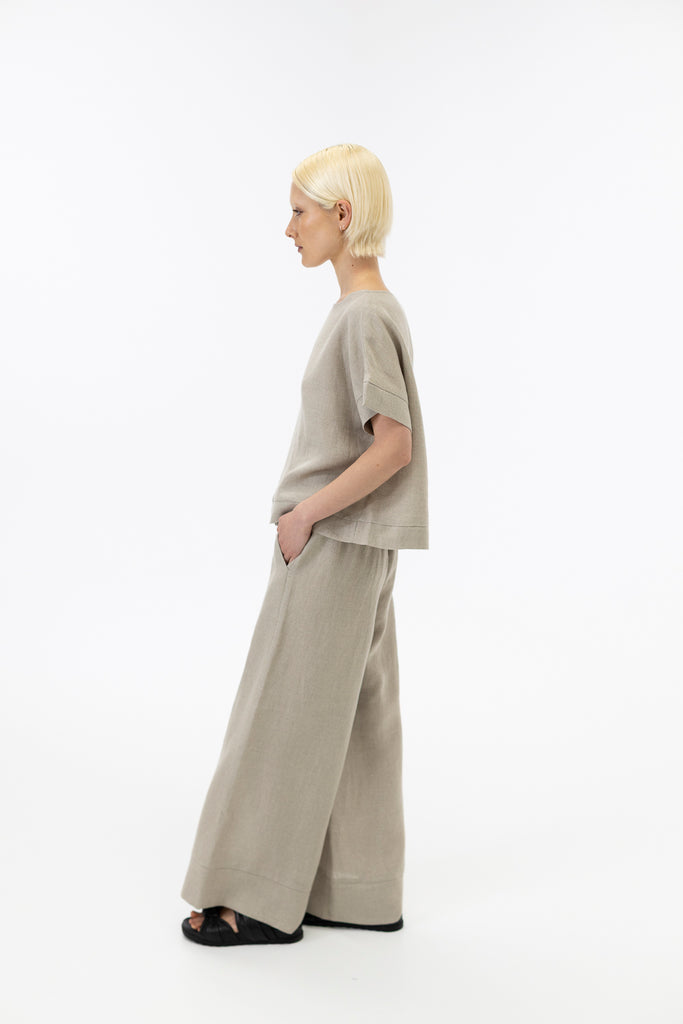 Drop shoulder top / Natural