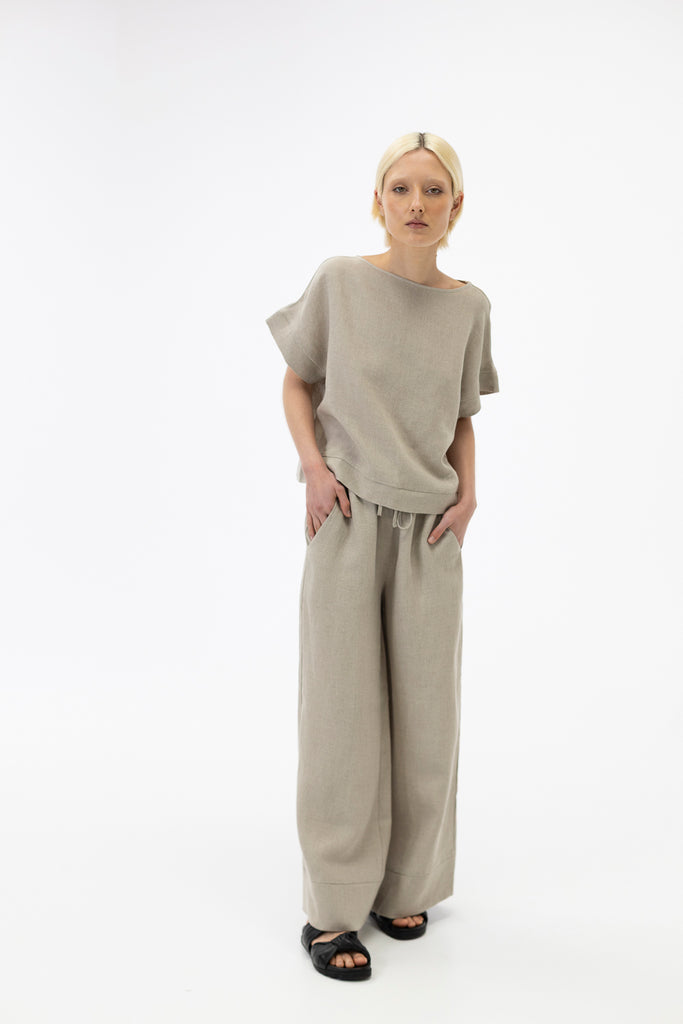 Drop shoulder top / Natural
