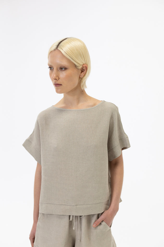 Drop shoulder top / Natural