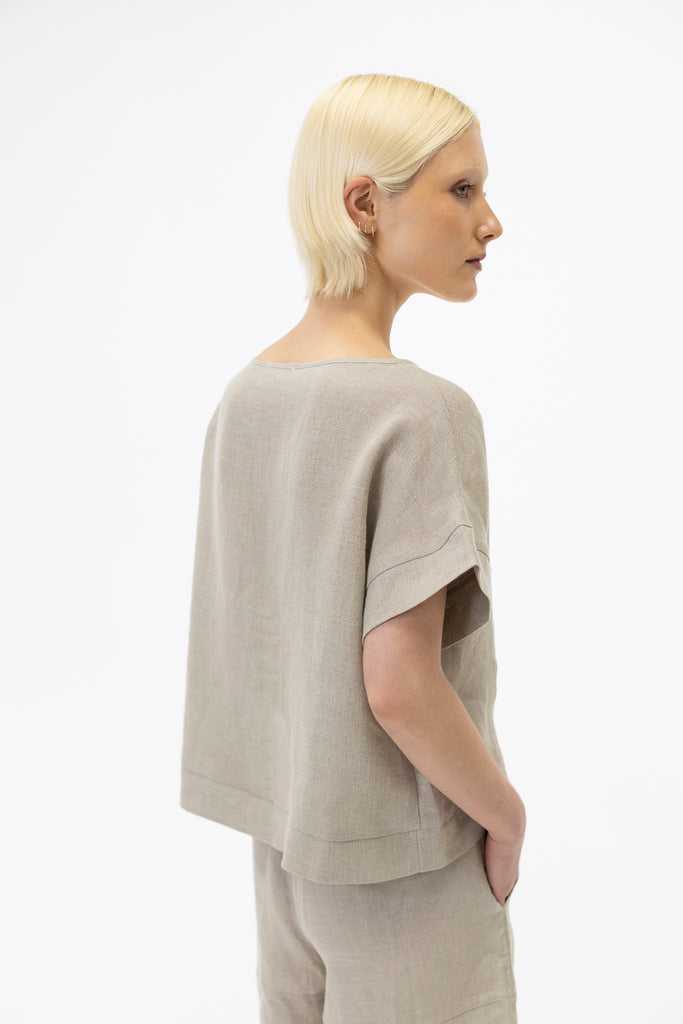 Drop shoulder top / Natural