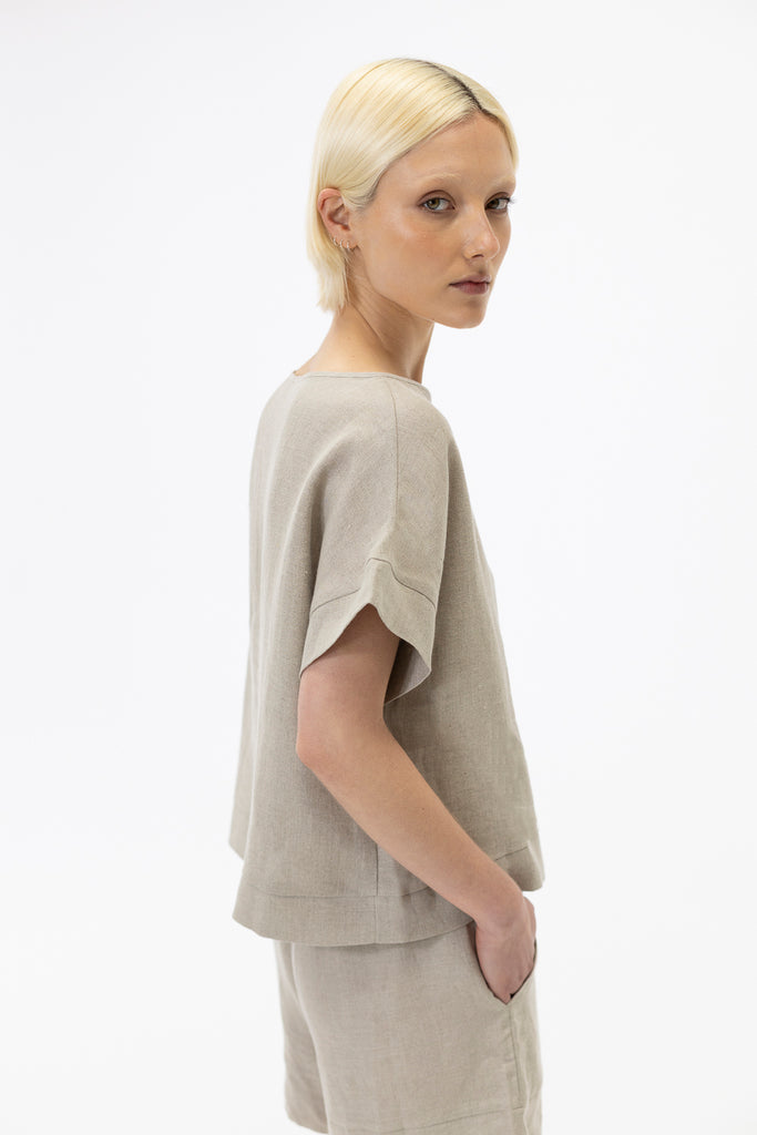 Drop shoulder top / Natural