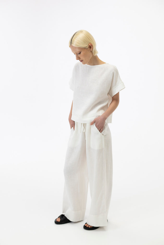 Drop shoulder top / Milk