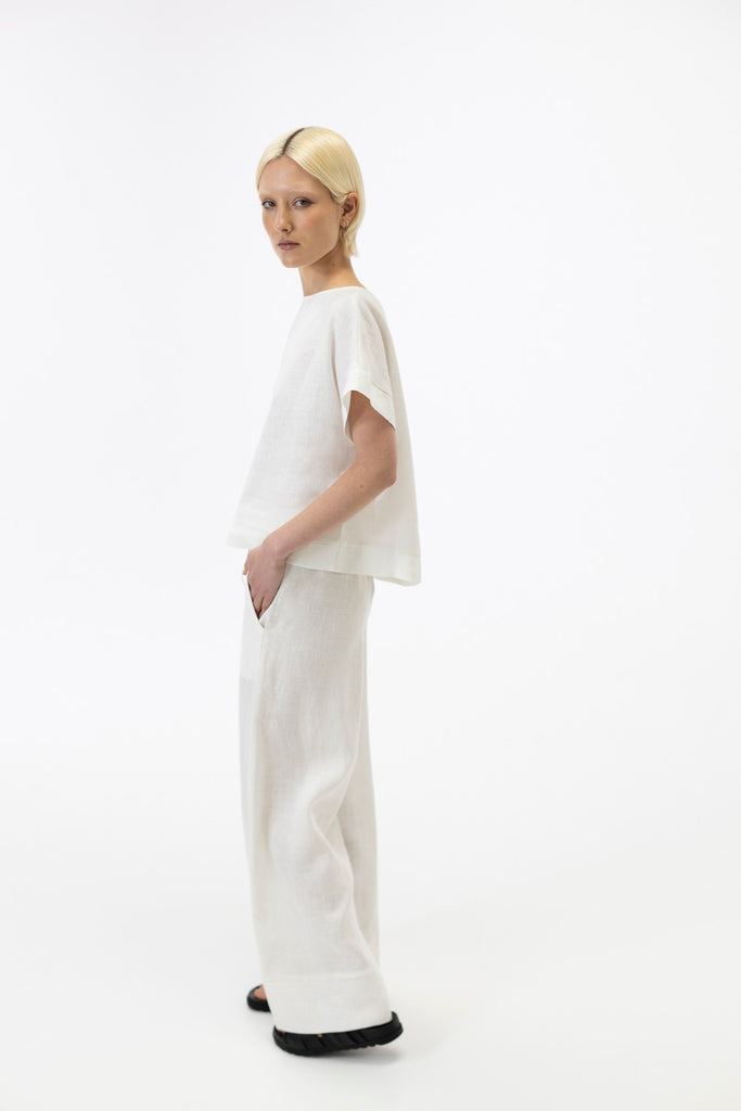 Drop shoulder top / Milk