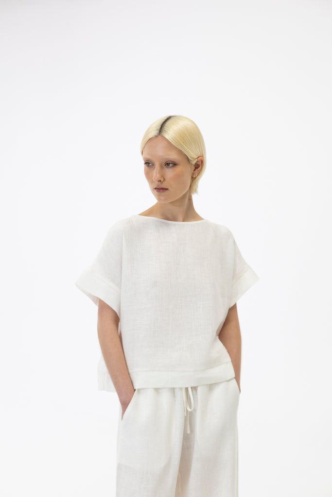 Drop shoulder top / Milk