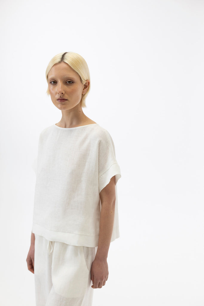 Drop shoulder top / Milk