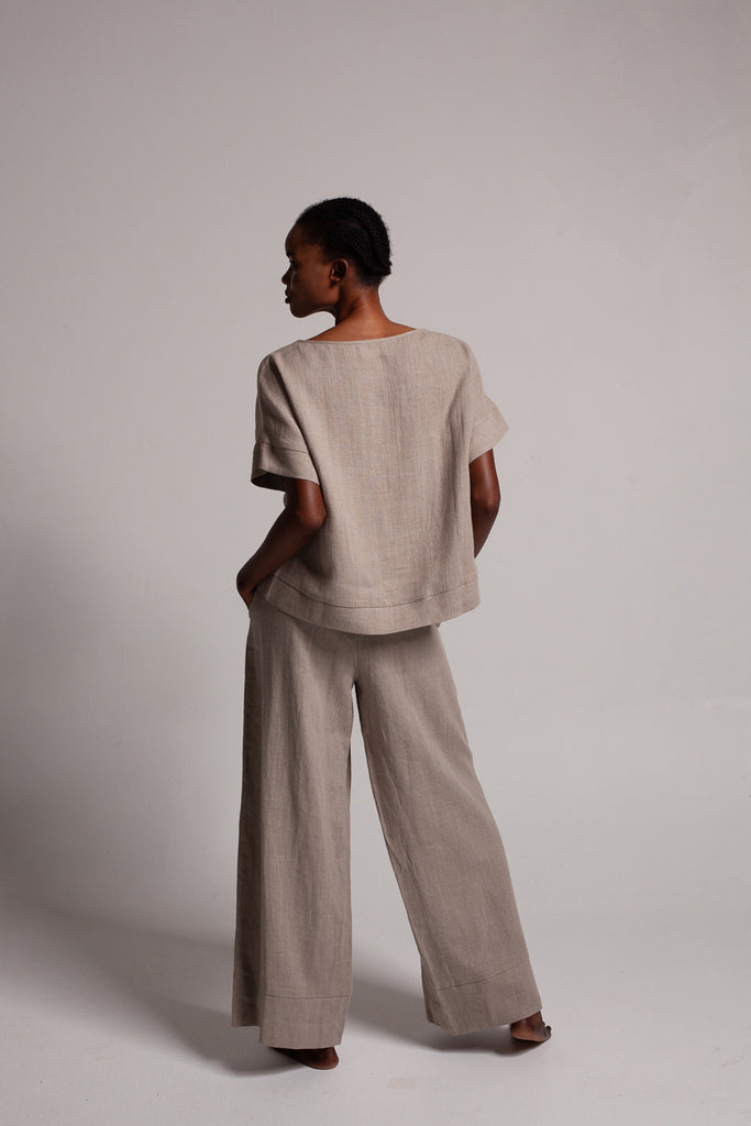 Drop shoulder top / Natural