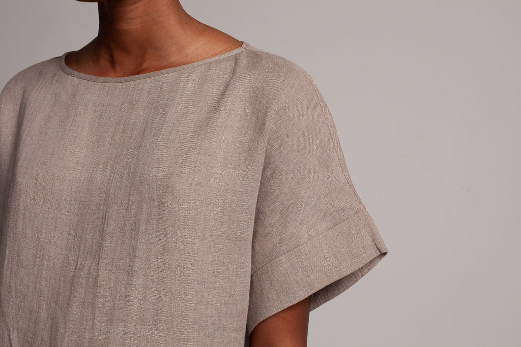 Drop shoulder top / Natural