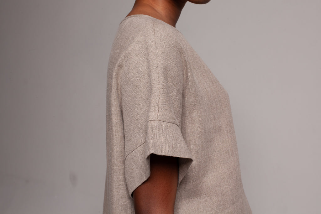 Drop shoulder top / Natural