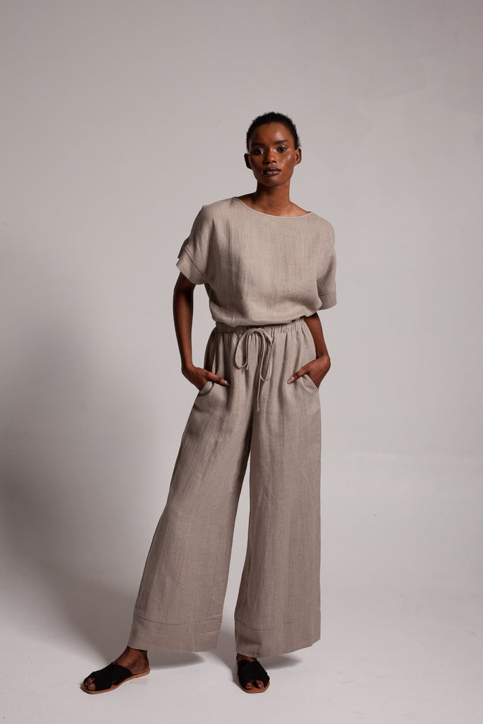 Drop shoulder top / Natural