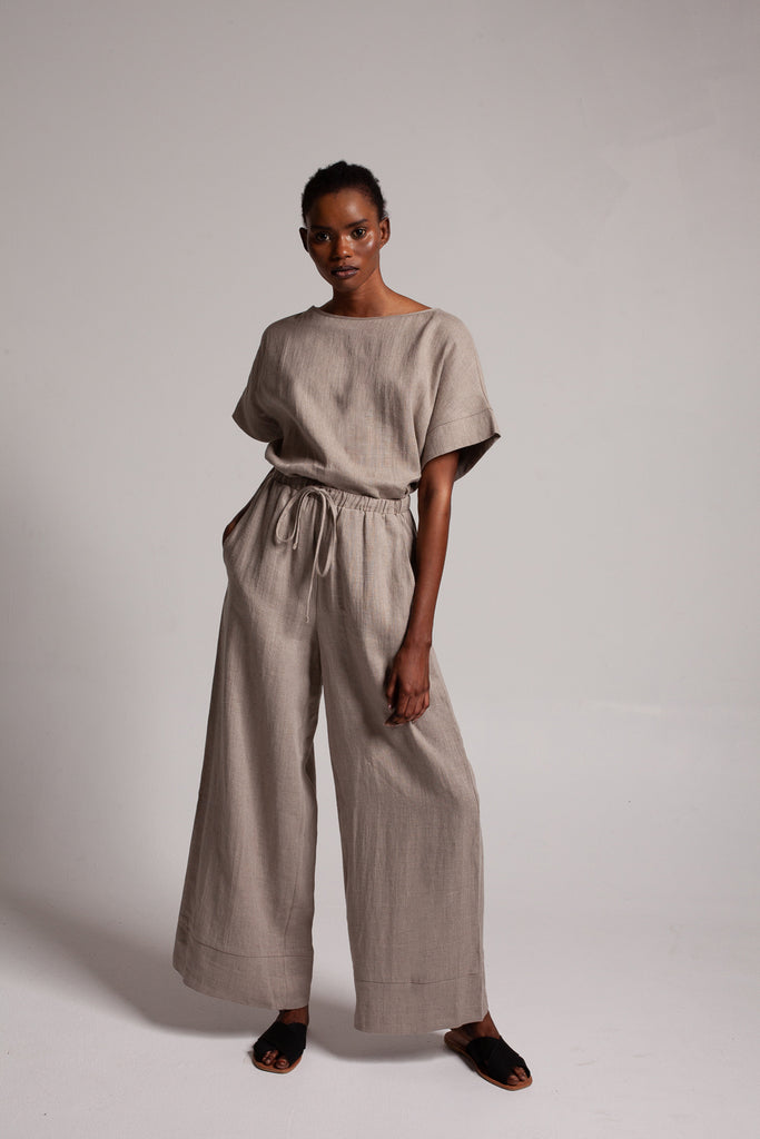 Wide leg pants / Natural