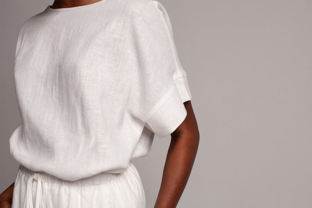 Drop shoulder top / Milk White