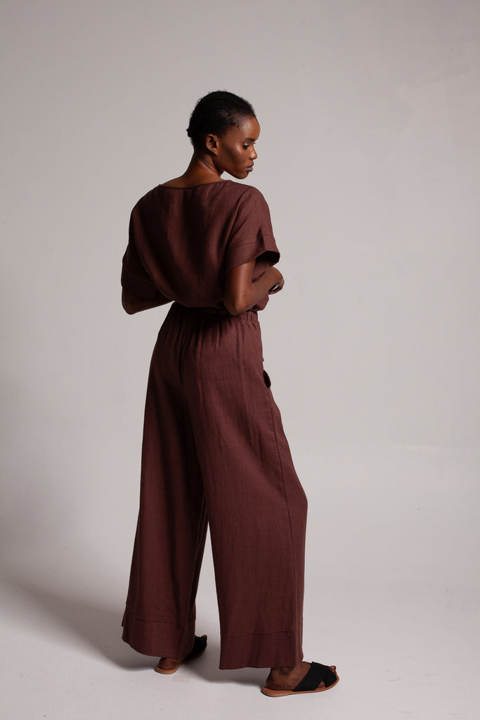 Wide leg pants / Chocolate