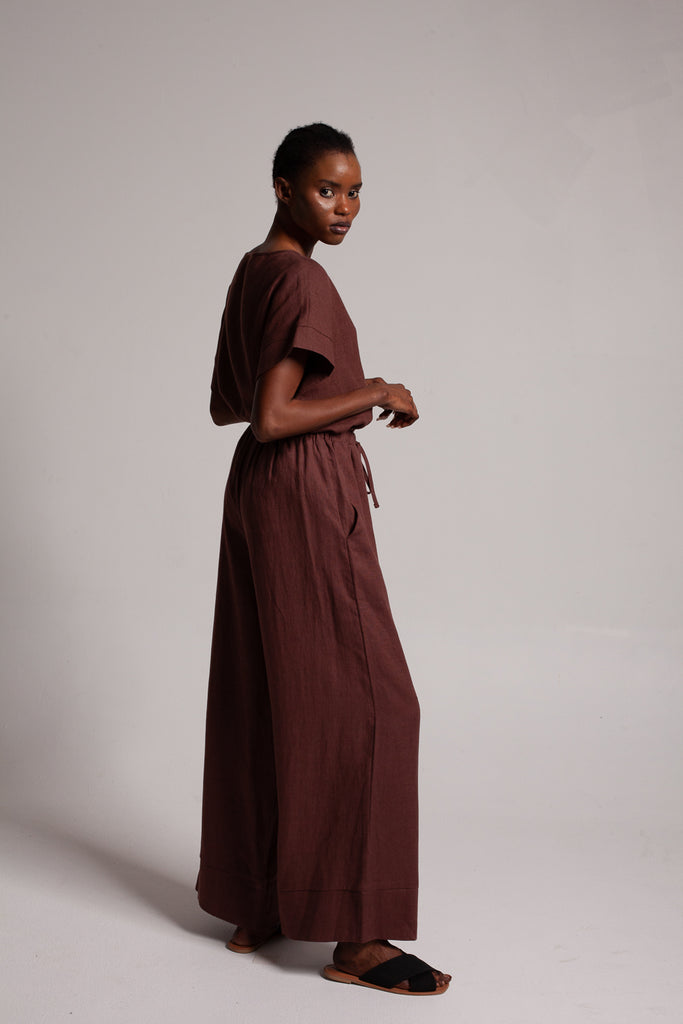 Wide leg pants / Chocolate