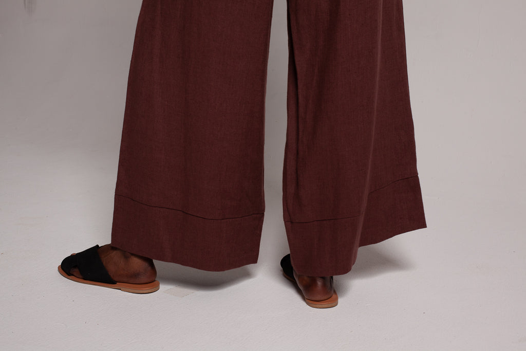 Wide leg pants / Chocolate