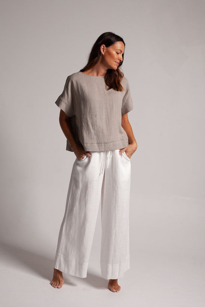 Drop shoulder top / Natural